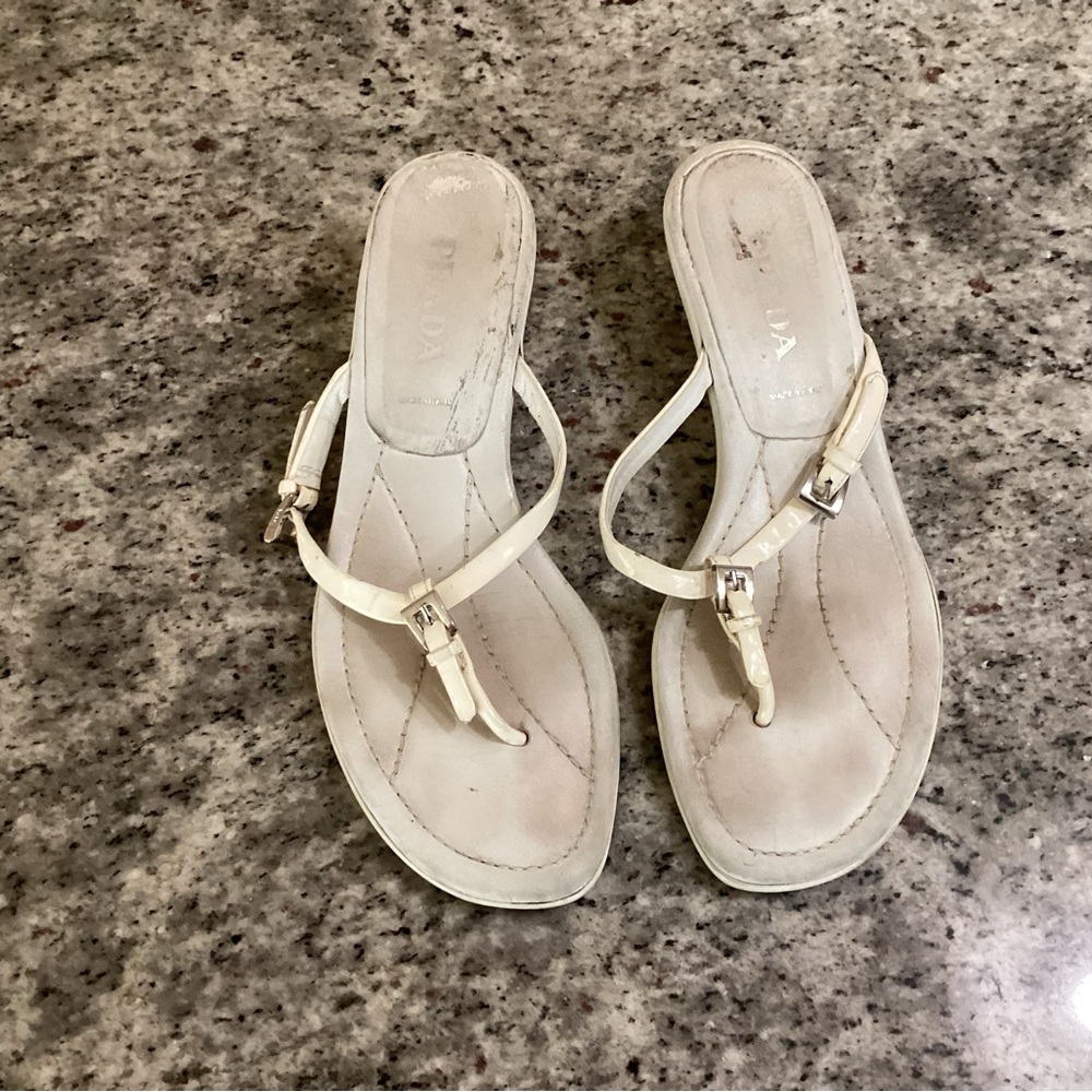 Prada Italian White Leather Hills